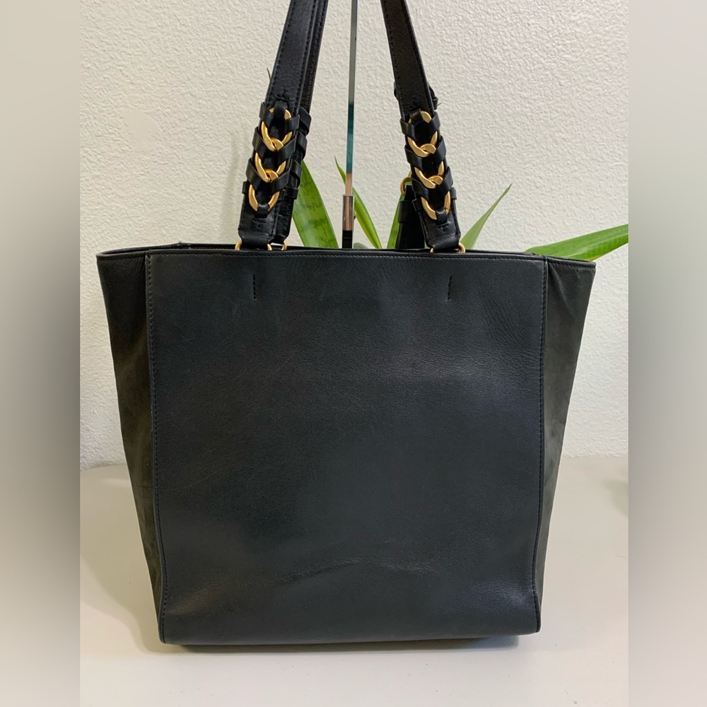 ππ TORY BURCH Brooke Leather & Suede Tote Handbag - Picture 2 of 15